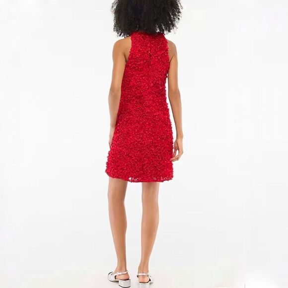 J. Crew Red Rosette Sleeveless Mini Dress - Picture 3 of 8